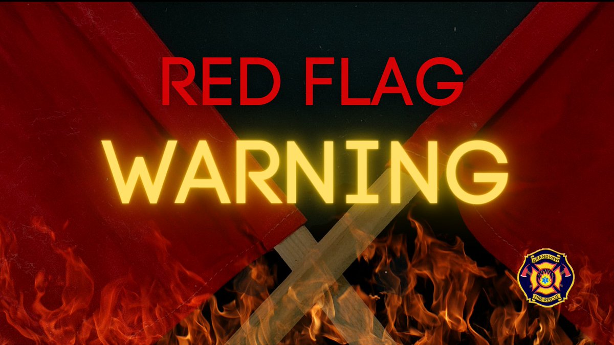 GrandviewMOFD's tweet photo. Fire calls are already keeping us busy. IT'S A RED FLAG WARNING DAY so no grilling, no fire pits, no burning now through 7PM. #alwaysready https://t.co/nbAqukSWQk