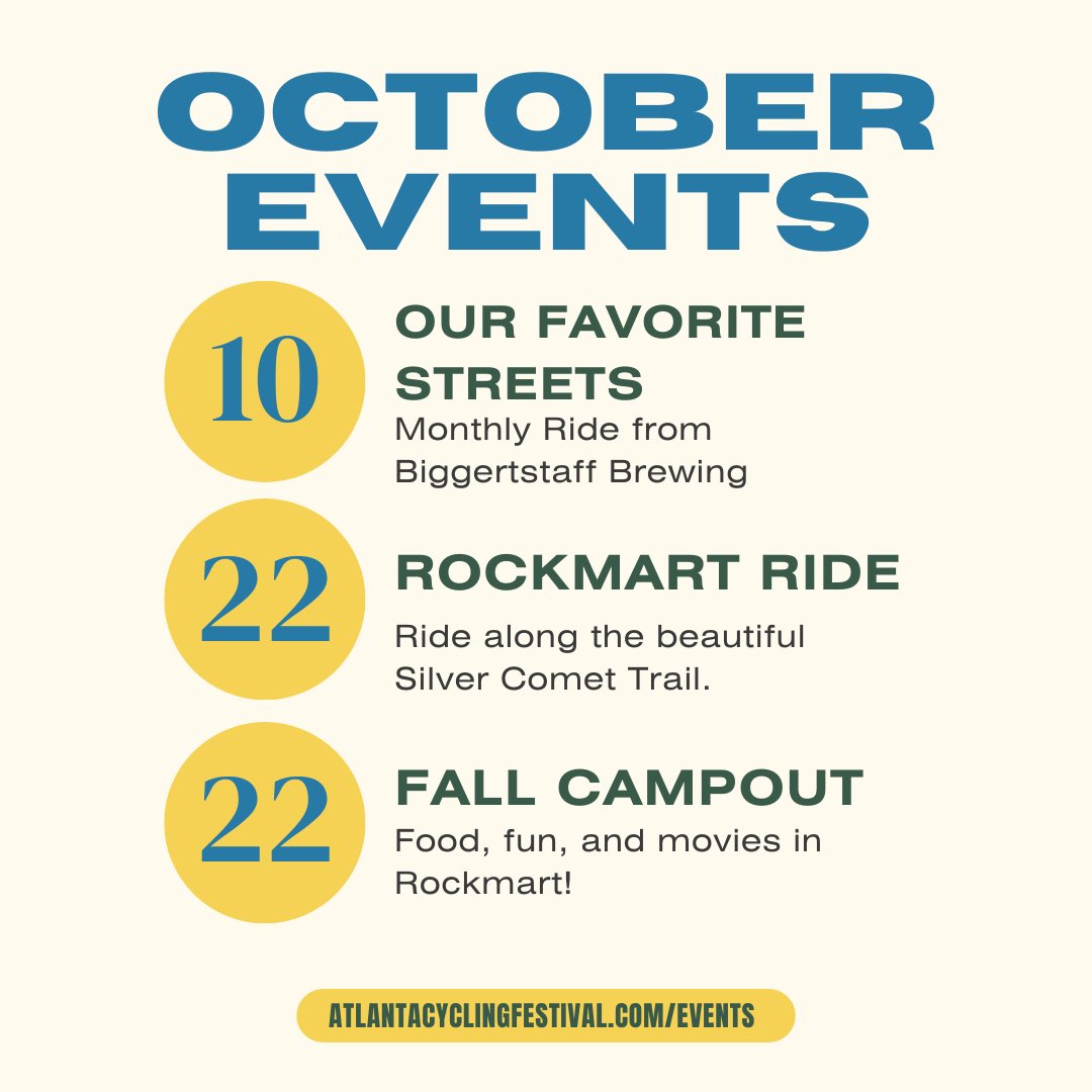 There are a few things on the horizon this October!

Our Monthly ride from Biggerstaff Brewing is happening this upcoming Thursday, October 14th, at 6:30 pm.

We're about a week away from our camping trip that kicks off next week, October 22nd-23rd.

Roll with us! #linkinbio!