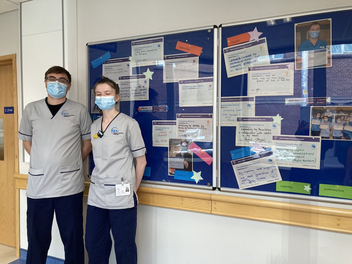 ChristiMac11's tweet photo. workforce of the future. 2 of our Radiography students celebrating #AHPsDayScot #AHPsDay2022 @JubileeHospital https://t.co/uEwtLbrPe3