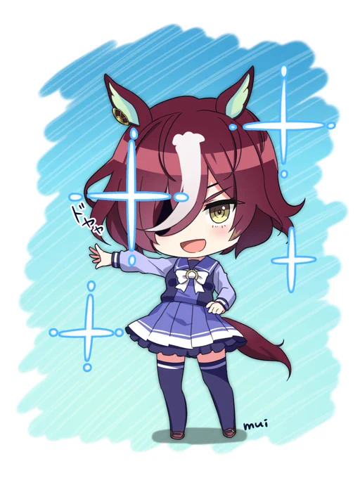はやく喋るところ見てみたいな～～ドキドキうまゆる絵柄に寄せてみた#ウマ娘#タニノギムレット 