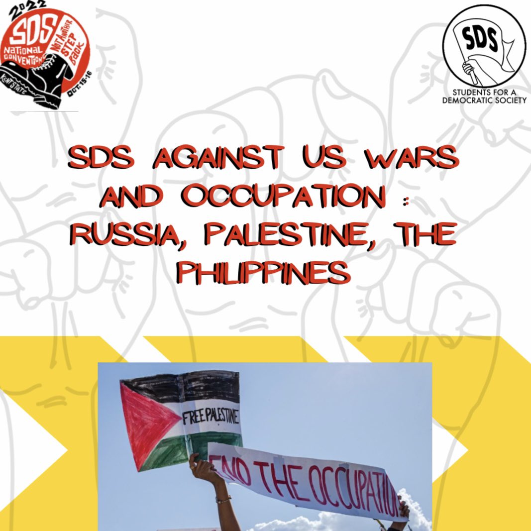 Our fourth Pre-Convention highlight is on our “SDS Against US Wars and Occupation” plenary!

As the U.S. continues aggression against a multitude of “enemy” countries, it is our duty to stand up and demand #NoUSSanctions  &amp; #USHandsOff