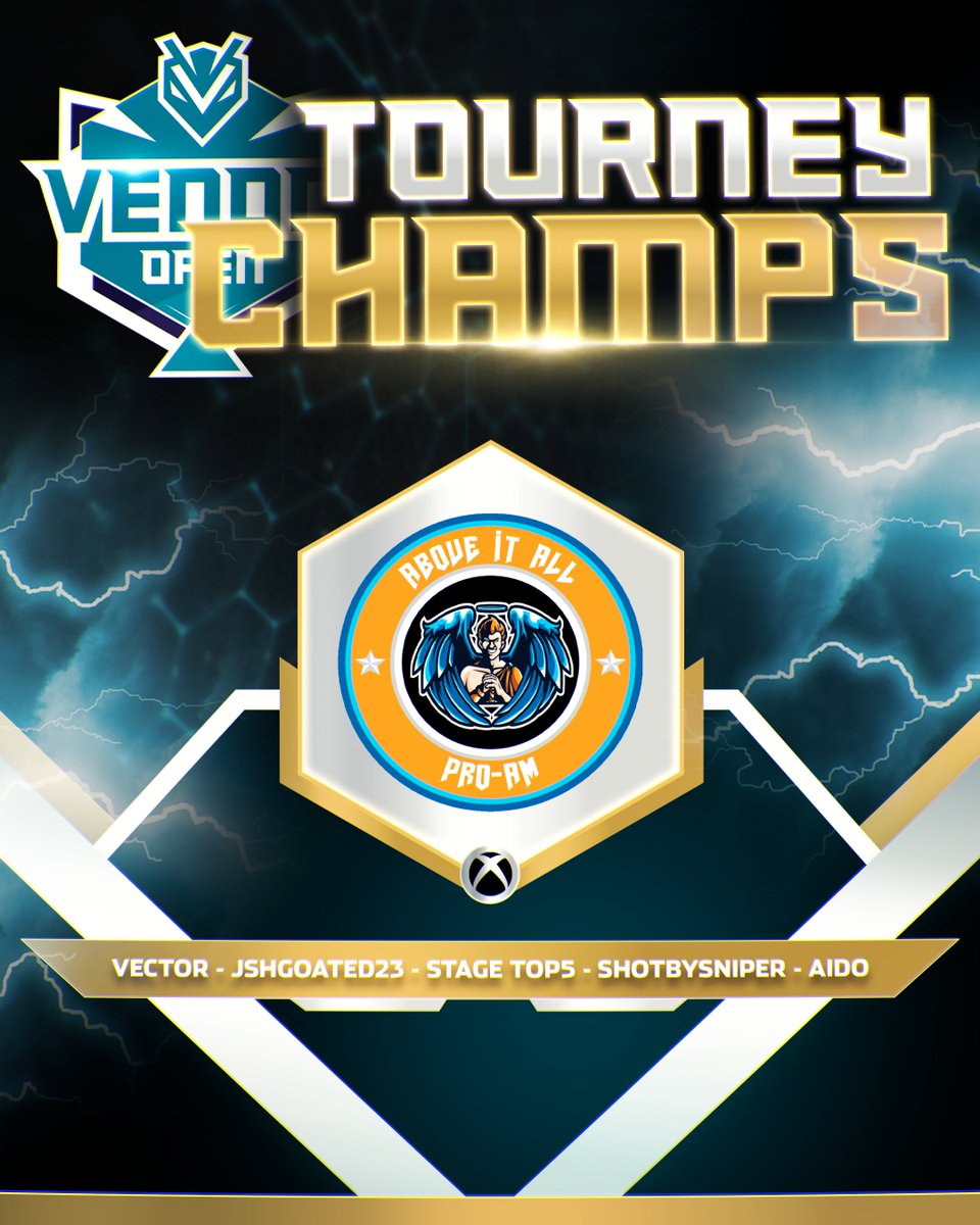 Hornets Venom GT (@hornetsvenomgt) on Twitter photo Congratulations to @AboveItAll2K_ on winning the Xbox bracket in our Venom Open! 🏆
Welcome to the Draft pool...
<a href="/VectorCTS/">Vector</a> (MVP)
<a href="/ShotBySniperr/">ShotBySniper</a>
<a href="/Aido____/">Aiden</a>
<a href="/StagePiece/">Stage</a>
@JSHGOATED
#ALLCHAOS | <a href="/NBA2KLeague/">NBA 2K League</a> Congratulations to @AboveItAll2K_ on winning the Xbox bracket in our Venom Open! 🏆
Welcome to the Draft pool...
<a href="/VectorCTS/">Vector</a> (MVP)
<a href="/ShotBySniperr/">ShotBySniper</a>
<a href="/Aido____/">Aiden</a>
<a href="/StagePiece/">Stage</a>
@JSHGOATED
#ALLCHAOS | <a href="/NBA2KLeague/">NBA 2K League</a>