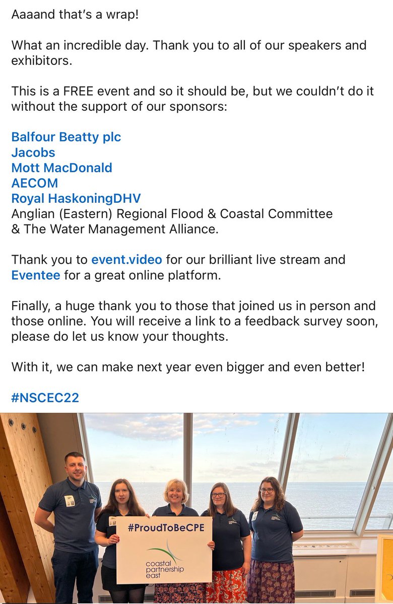CPE_NandS's tweet photo. Too many characters for twitter!
Thank you to everyone who attended, exhibited at, spoke to or sponsored our conference.
#NSCEC22 https://t.co/RIsev0yc93