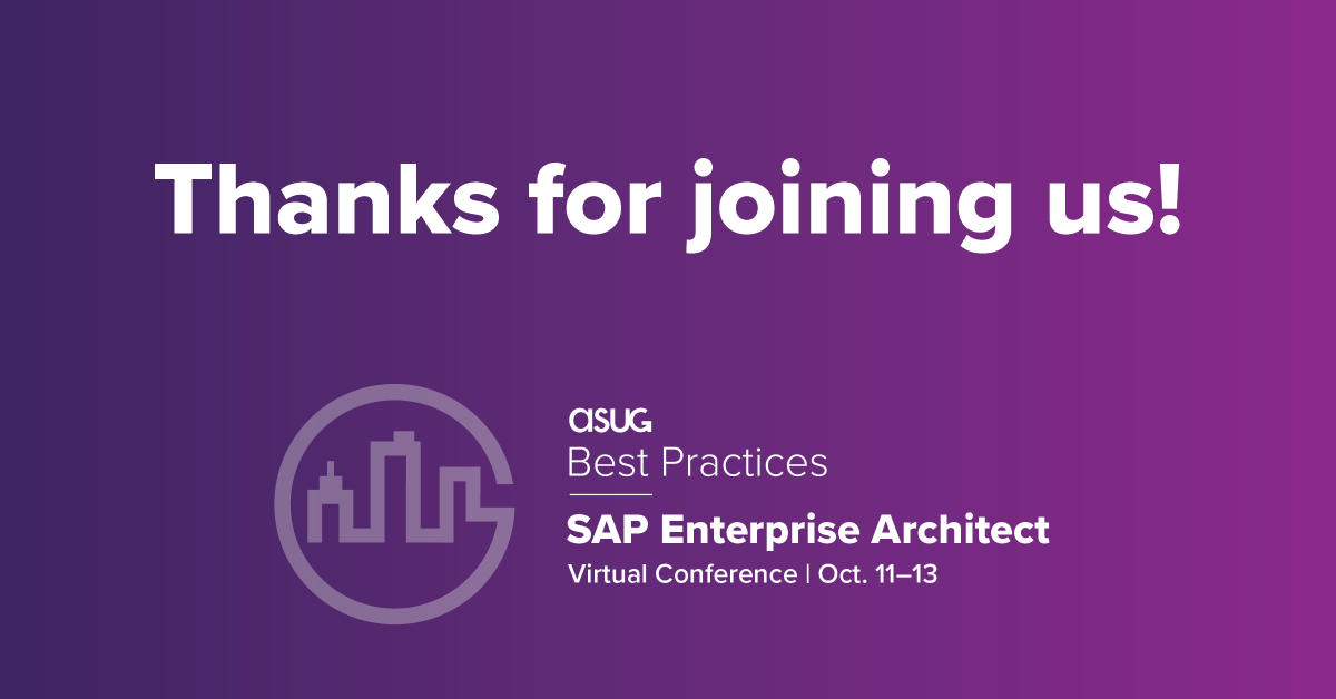 ASUG_SAPEAM's tweet photo. Did you join our community for #ASUG Best Practices: #SAP Enterprise Architect? We continue to check out our enterprise architecture resources. #TransformYourEnterprise https://t.co/nbkMkGshrZ