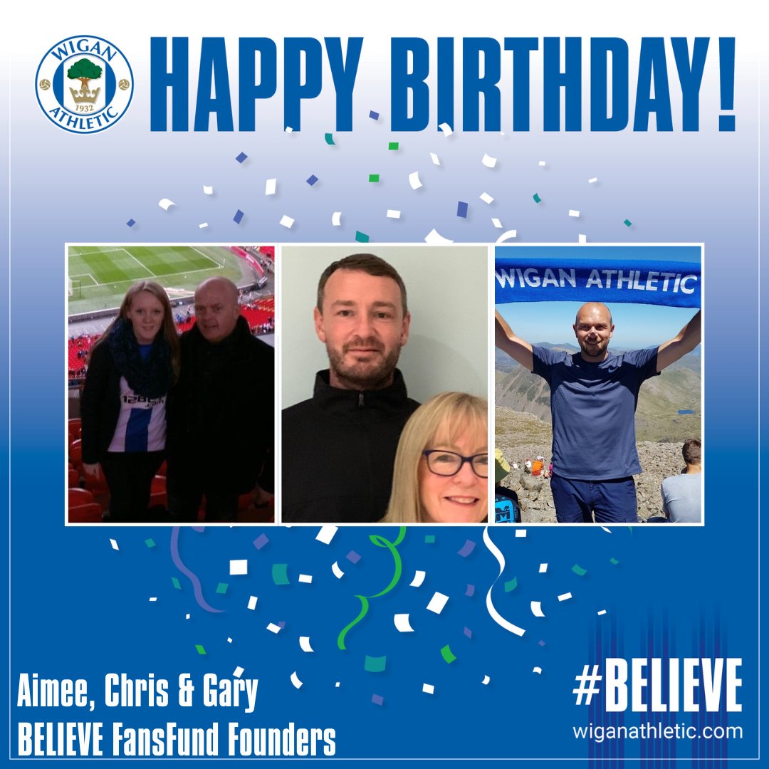 🎂🎉 Happy Birthday to #BELIEVE FansFund Founders <a href="/Aimeebirch/">Aimee Haigh</a>, <a href="/cuerden_chris/">Chris Cuerden</a> and <a href="/Gazmo73/">GaZ_El73</a>!

🥳 Hope you've had a great day!! 

#wafc 🔵⚪️