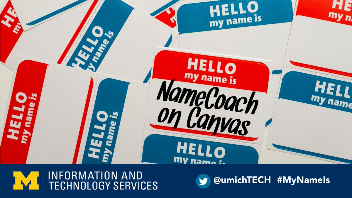 umichTECH's tweet photo. No more pronunciation guesses! Click on your #Canvas profile photo, and you'll see where to record your name. ✅Learn how your classmates’ and professors’ names are pronounced with #NameCoach in your courses menu. #MyNameIs https://t.co/vKmOVMomzl