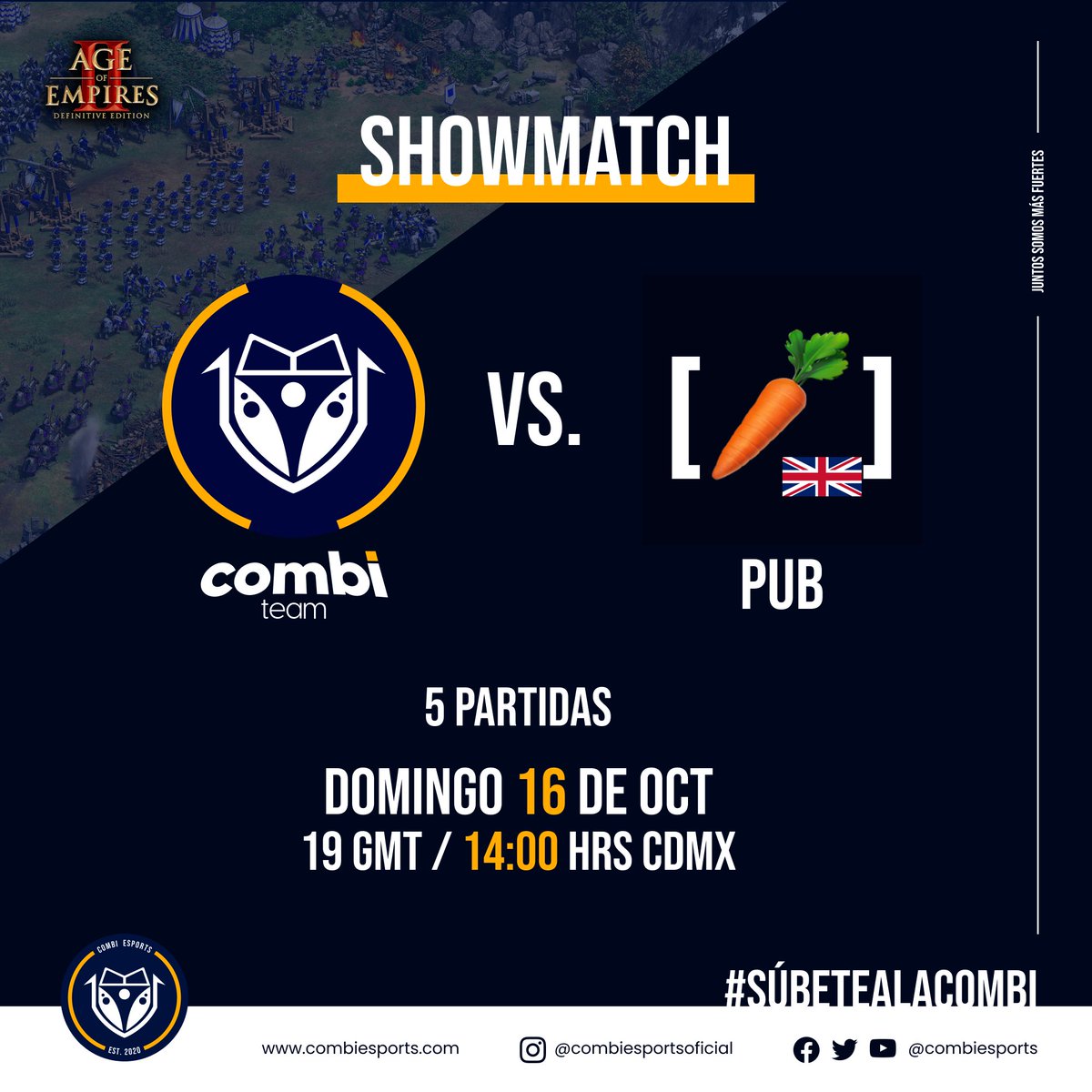 uxmalesports's tweet photo. Buenas buenas se viene SHOW MATCH DE FIN DE SEMANA!!! Nos vemos sin falta!!!
#SubeteALaCOmbi #EsaVuelta #JuntosSomosMasFuertes #Showmatch https://t.co/nQAlJGnwOX