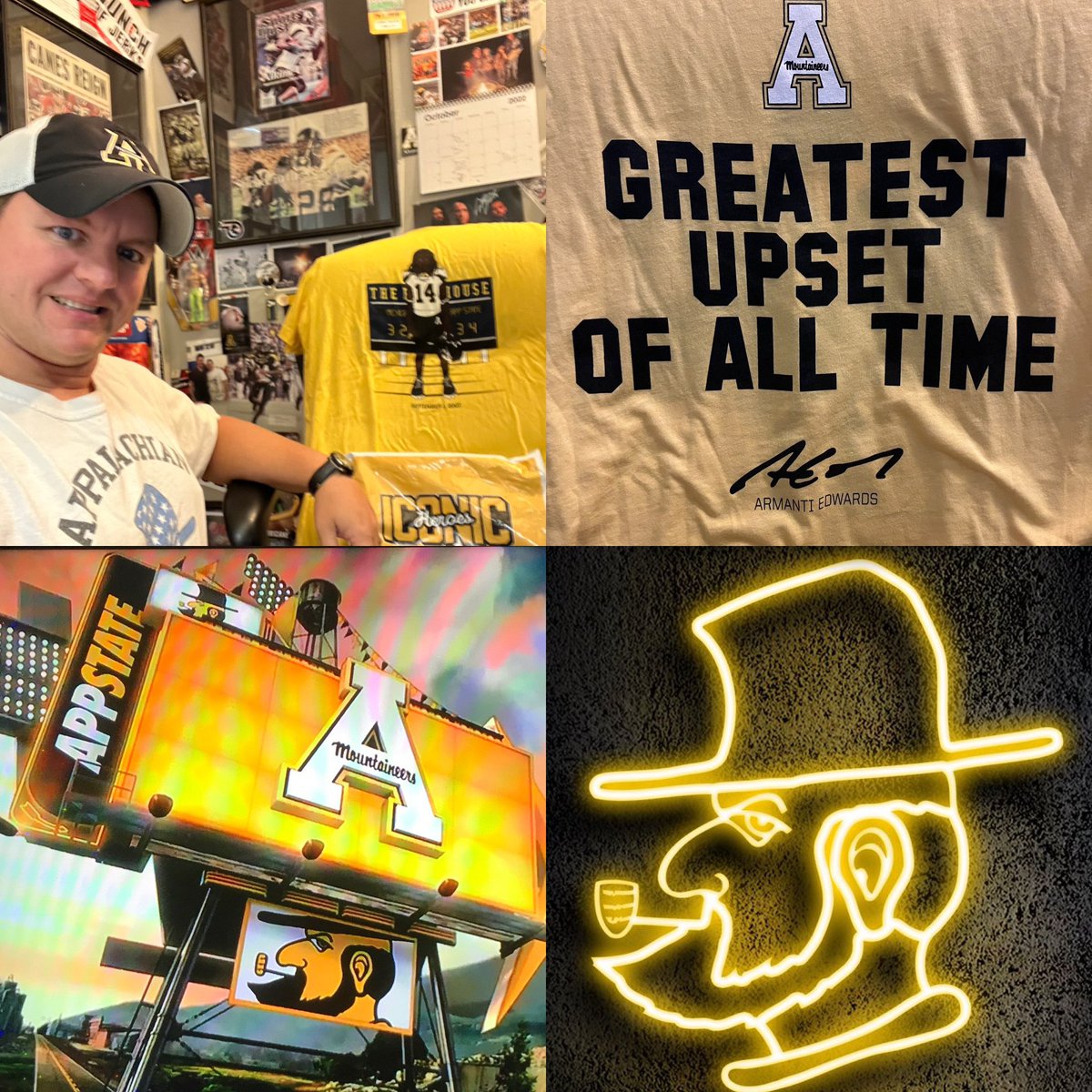 AppStateAlum05's tweet photo. Got an @iconicheroeshq shirt and it is Awesome! @AppState_FB @armanti_edwards #AppStateNation #AppState4Life @HouseUnited2 @BlackAndGoldPod @bigCasu @reggiefhillgma1 @DavidCoulsonFCS @boonech https://t.co/CT1LxKwwxt