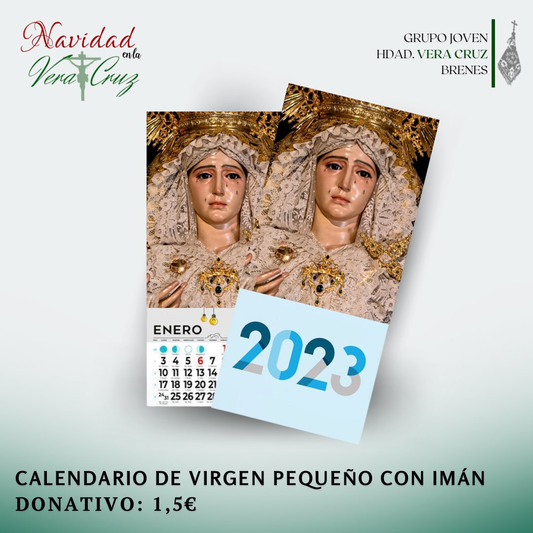 NAVIDAD EN LA VERA+CRUZ | CALENDARIOS PEQUEÑOS CON IMÁN 

El precio del calendario es de 1,5€ Se puede encargar a través de estos números de teléfono 622672373 / 645125832, contactando con miembros de junta o por mensaje a nuestras redes sociales.

¡UNIDADES MUY LIMITADAS!