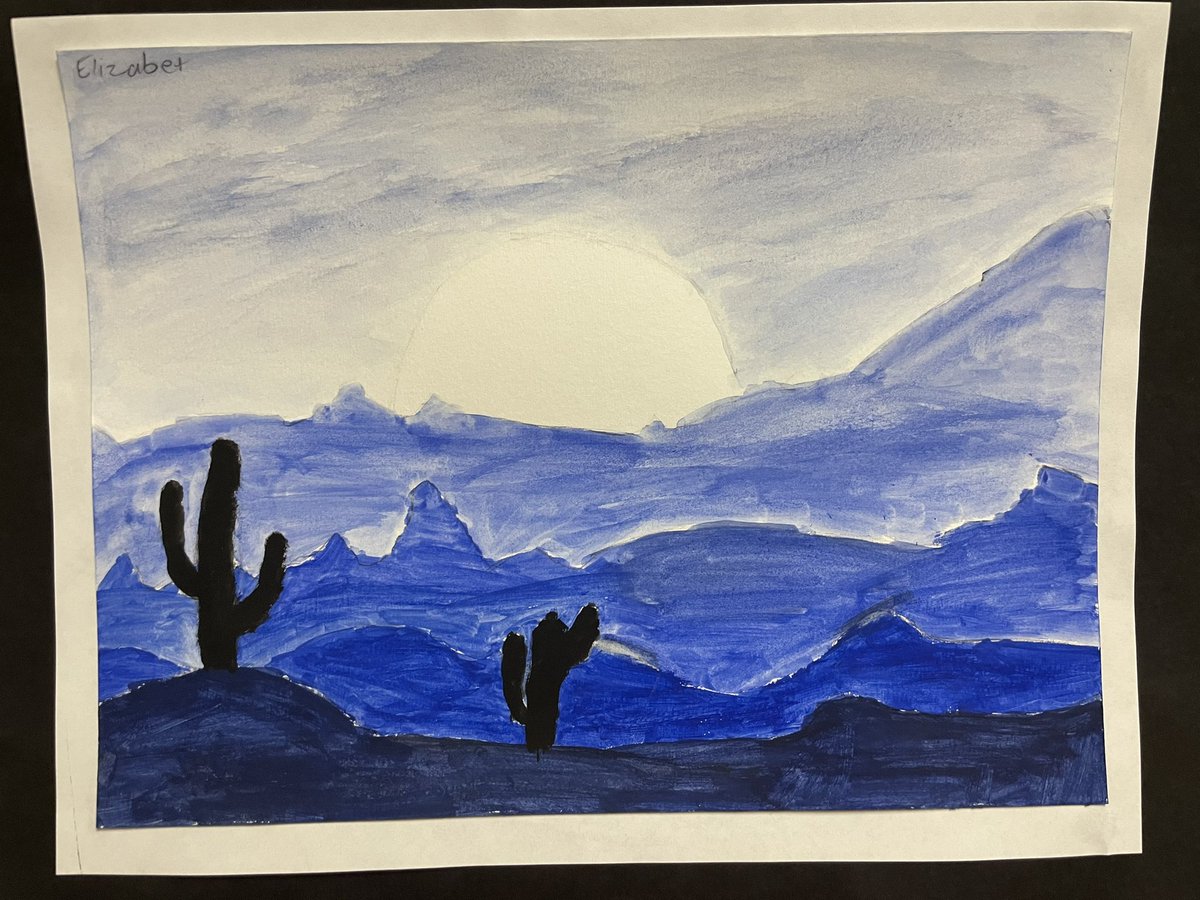 TheresaFontana's tweet photo. Check out these dreamy landscapes my 7th 8th graders painted to describe their fav place or dream vacation! I could frame them all!!
#landscapepainting #landscapelesson #valueartlesson #fabartsfri @RTSVikings https://t.co/rAwvwxv99S