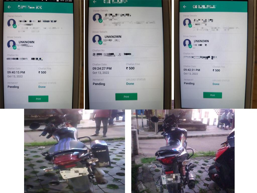 Please don't park your vehicles on the cycle tracks and public plazas of Smart Janpath. Now BSCL has started imposing fine by using the ANPR Cameras. These are some of the examples of violators who have been fined. #SmartJanpath #SmartBhubaneswar