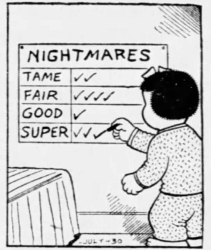 bondwooley's tweet photo. Via @peterfeld
The one time that comic strip "Nancy" made sense. 

#lesterdandcharlie #nancy #nightmares #2022 https://t.co/4ZCcLcoLWU