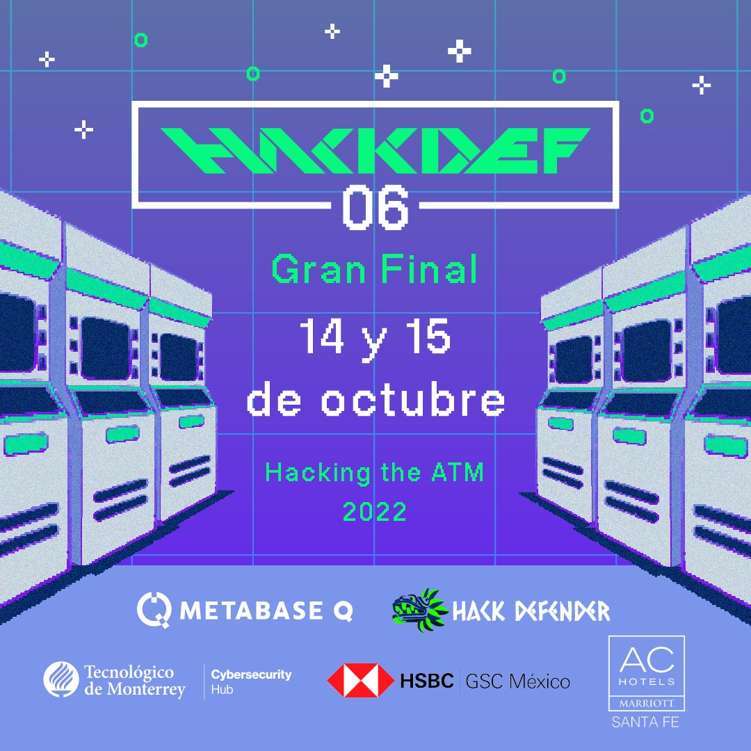 BatutaPlatform's tweet photo. ¡Arranca la ronda final de #HackDef6! Sigue la competencia minuto a minuto en @hackdef. Sigue a los equipos de @UcaribeOficial, @teccampuspue, @UVMcampusSRA, @escomunidad y @ingsoftwareuaz ¿quién será el mejor?
#ProveMeWrong #HackingTheATM22 #HackDef #CTF https://t.co/FqHX0kWgFC