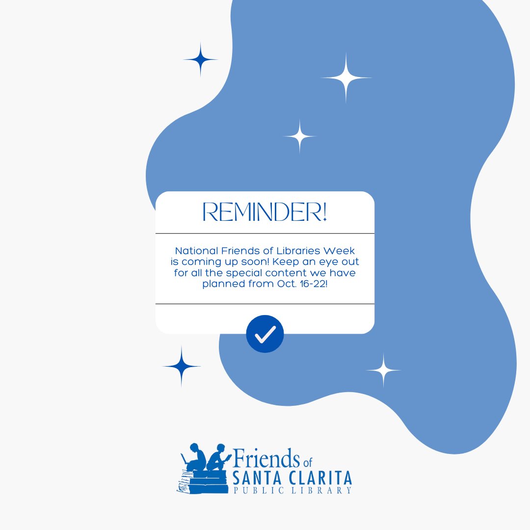 SantaClaritaFOL's tweet photo. Did you know that #friendsoflibraries get their own national week of celebration?! Stay tuned for special content coming soon next week! #nfol22 https://t.co/tN9souqYy6