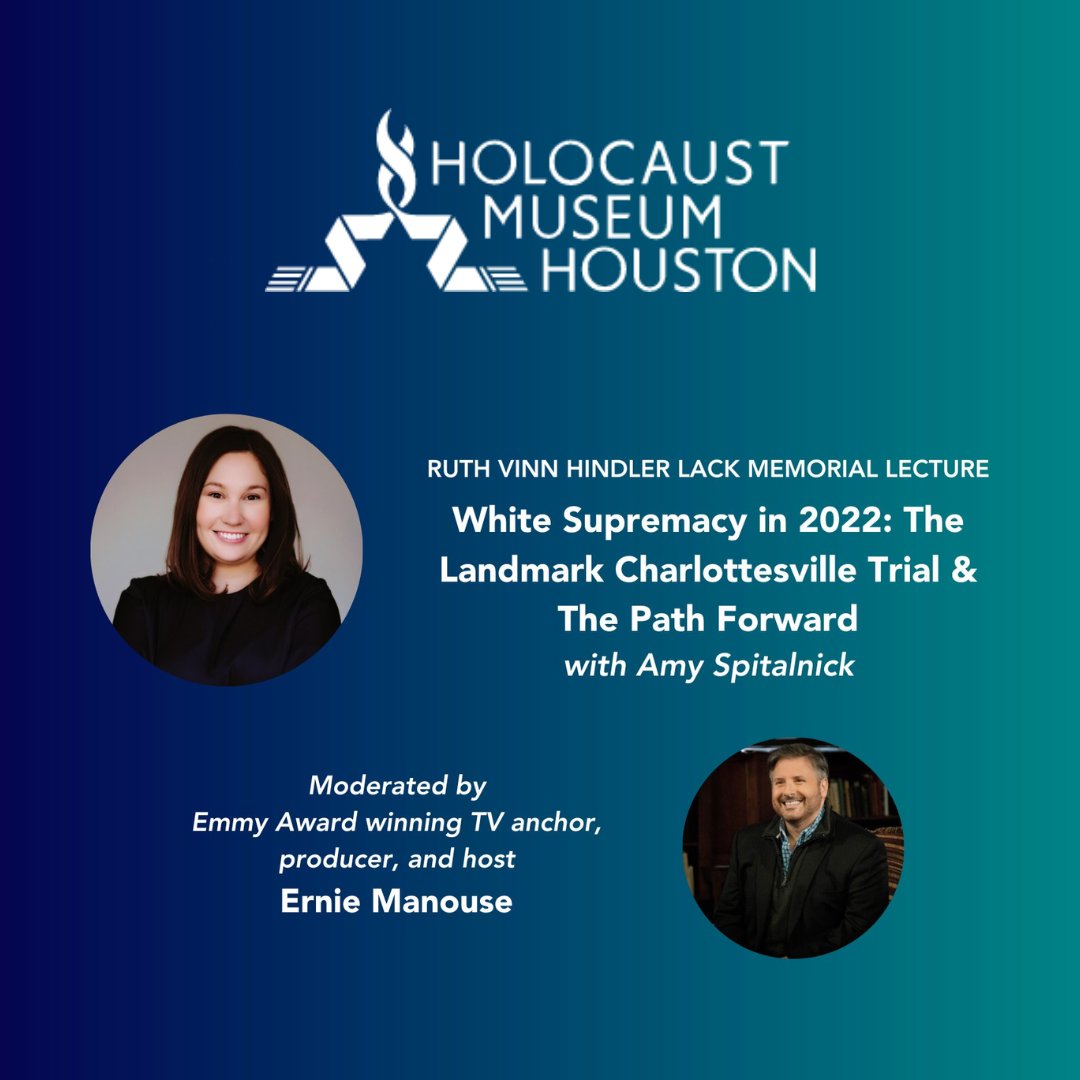 HOUMuseums's tweet photo. Join @hmhou for the Ruth Vinn Hindler Lack Memorial Lecture on October 25th, from 7:00 - 8:30 PM.
The lecture is free to the public. Registration is required at https://t.co/9Dg0EVn04r.
#HOUMuse #HMHOU #holocaustmuseum #houstonmuseums #museumdistrict #freelecture https://t.co/UJM7GvbMml