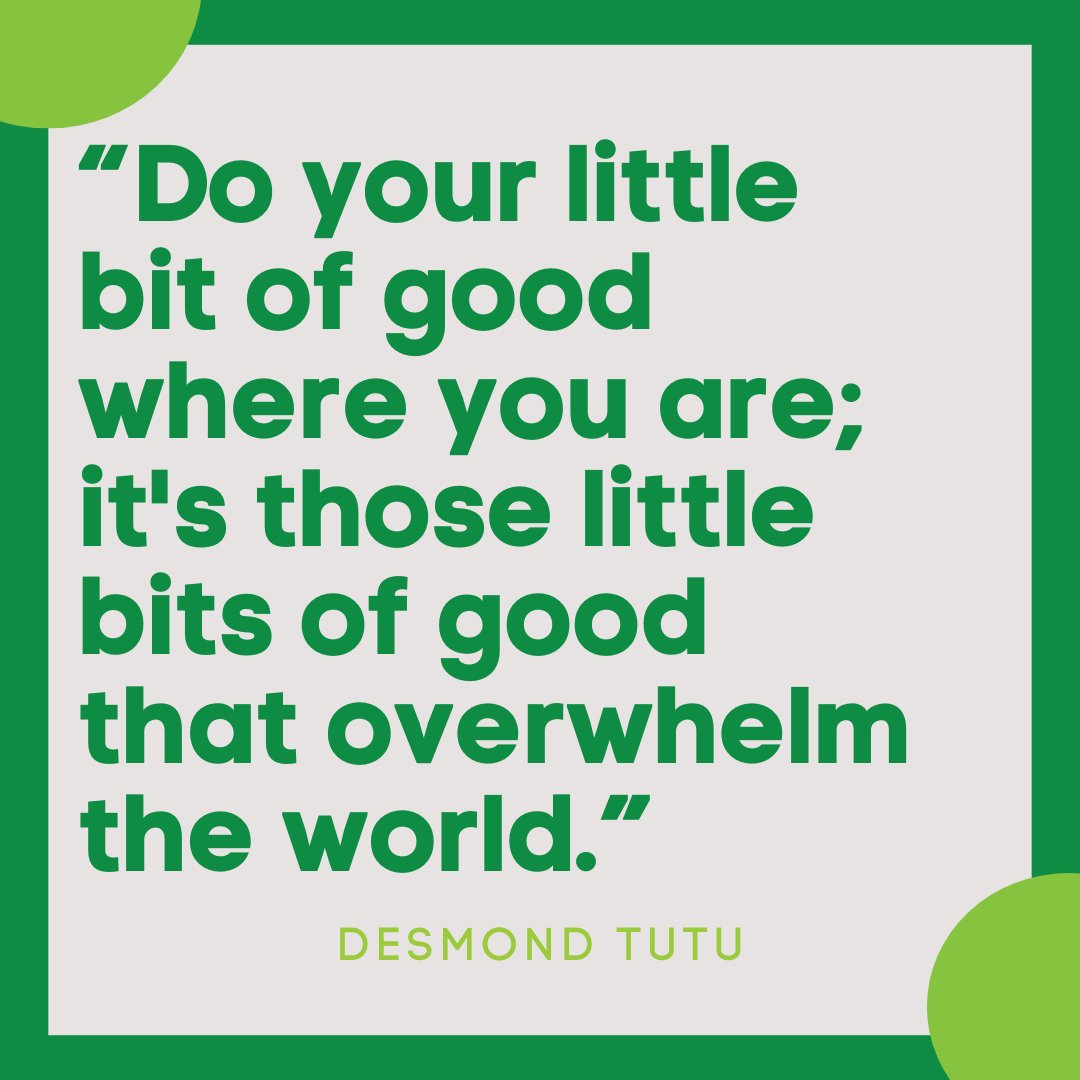 ichangeleaders's tweet photo. Today's quote is from human rights activist Desmond Tutu! Always remember that even a small change can make a huge difference 🌱 https://t.co/GS4MdnxUtd