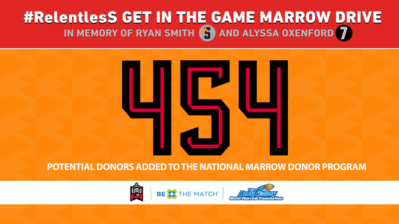 Thank you @ESUWarriors @ESUMBB @ESU_Football, the potential donors & teams for volunteering to make the #RelentlesS #Getinthegame @BeTheMatch Drive in Memory of Ryan Smith & Alyssa Oxenford a success! #Footballfriday