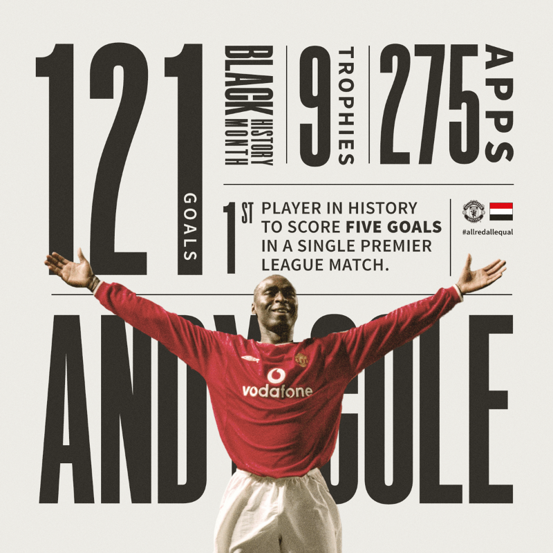 ManUtd's tweet photo. An all-time #PL great.
One of our best-ever strikers.
But above all else, a role model.

❤ @VanCole9

#MUFC || #BlackHistoryMonth