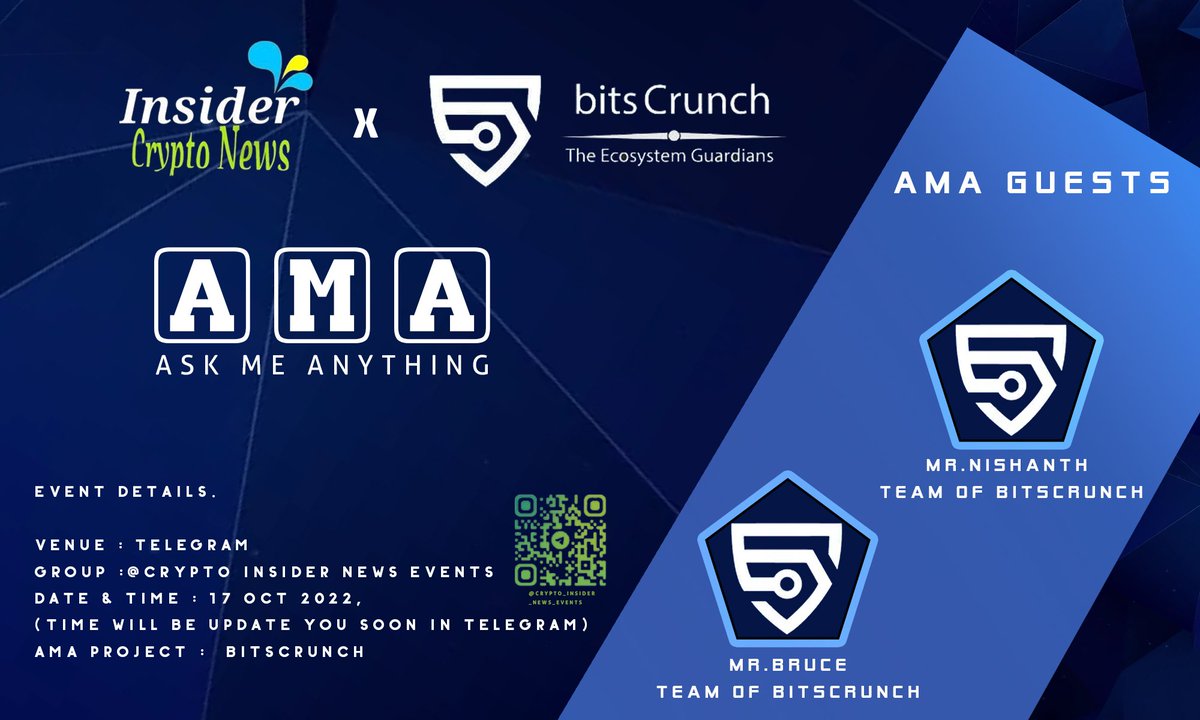 ICNVentures's tweet photo. 🔥 INSIDER CRYPTO NEWS ❌ BITSCRUNCH AMA  🎁 TSHIRTS GIVEAWAY 

⏰ OCT 17 EVENING 
Step 1: Follow @InsiderCryptoNe @bitsCrunch 
Step 2: Join Our Telegram group - https://t.co/sIgpHECJIf
Step 3: Like,Rt and tag 3 friends
Step 4 : Fill the Form
Form Link: https://t.co/lxV9H0IrWw https://t.co/bWpzPVVHdO