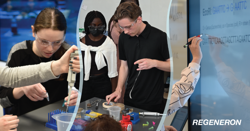 Regeneron's tweet photo. Starting this month, any high school teacher can apply for the @STEMResConsult ASRT program. We are proud to support in improving the skills of science educators and creating hands-on research opportunities for students.