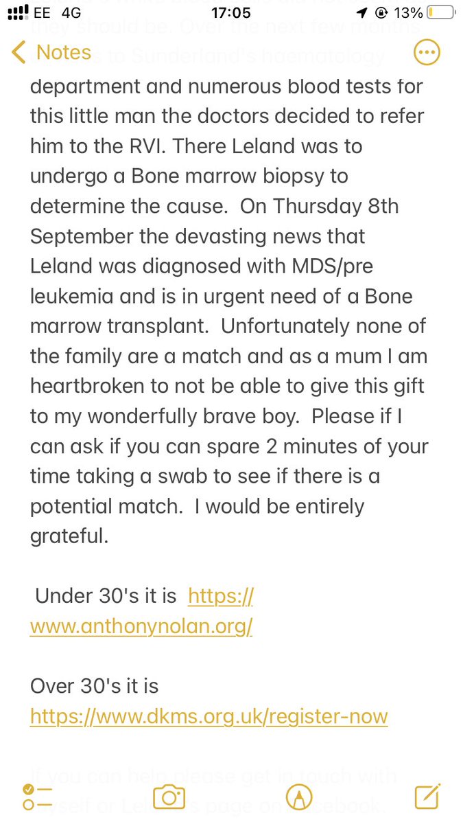 JJODonnell23's tweet photo. Tomorrow, (if selected) I will walk out with 6-Year-Old Leland as mascot. 

Leland has been diagnosed with Pre-Leukaemia and is in desperate need to find a match to help save his life. 

If you could please read his story below ❤️

@Blyth_Spartans @Wrexham_AFC @VancityReynolds https://t.co/qBxlvANcQv