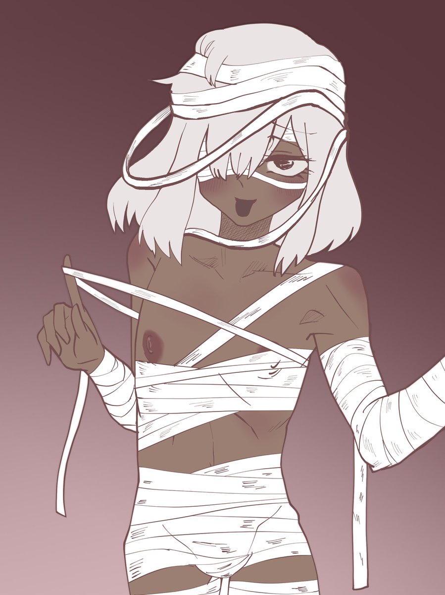 #男の娘版深夜の真剣お絵かき60分一本勝負
初参加です!
包帯男くん 