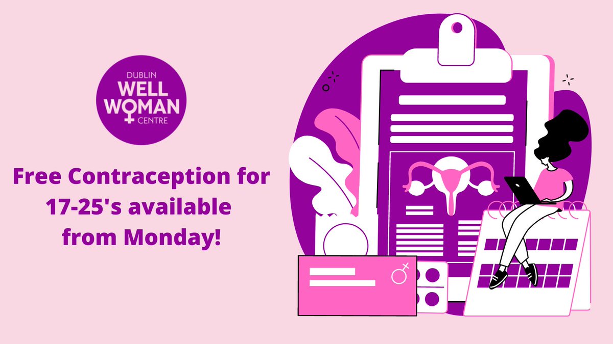 dublinwellwoman's tweet photo. We are delighted to announce that the Well Woman Centre will begin offering appointments in the           
#FreeContraceptionScheme for women aged 17 – 25 from Monday, 17th October.

Contact any of our clinics to make an app! https://t.co/fNF1Aopu8X https://t.co/MDiXdK4rZP