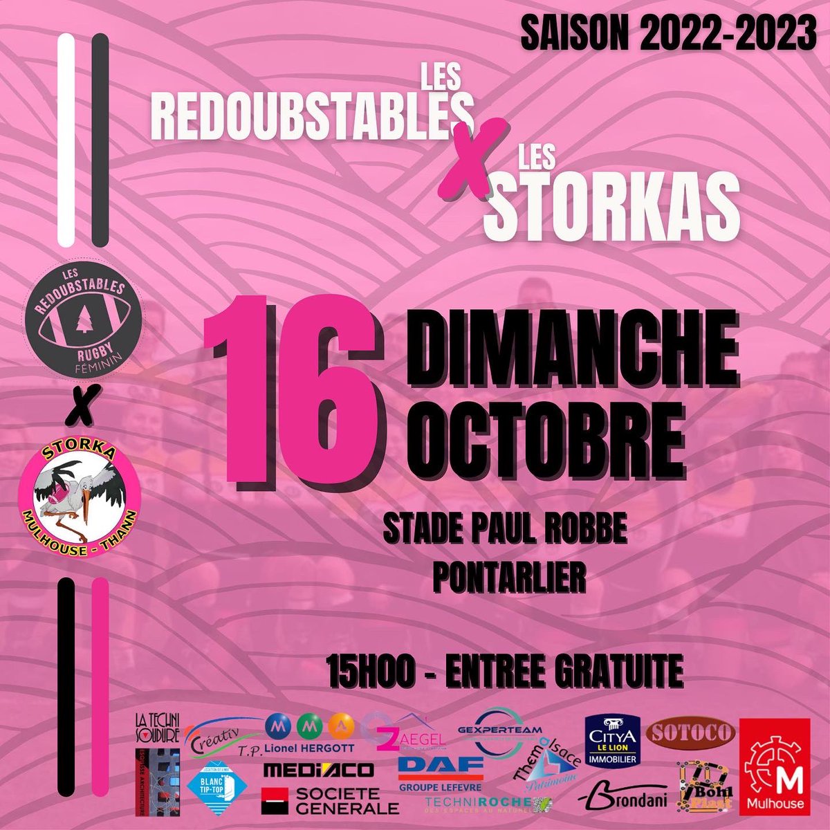 RcmSeo's tweet photo. - dimanche après-midi : déplacement chez les Redoubstables pour nos Storkas et  réception de Vesoul pour nos seniors ! 

On aura à cœur de vous rendre fiers, alors soyez avec nous ! Nous grandissons tous ensembles ! 💛🖤 https://t.co/uijTNPMq2C