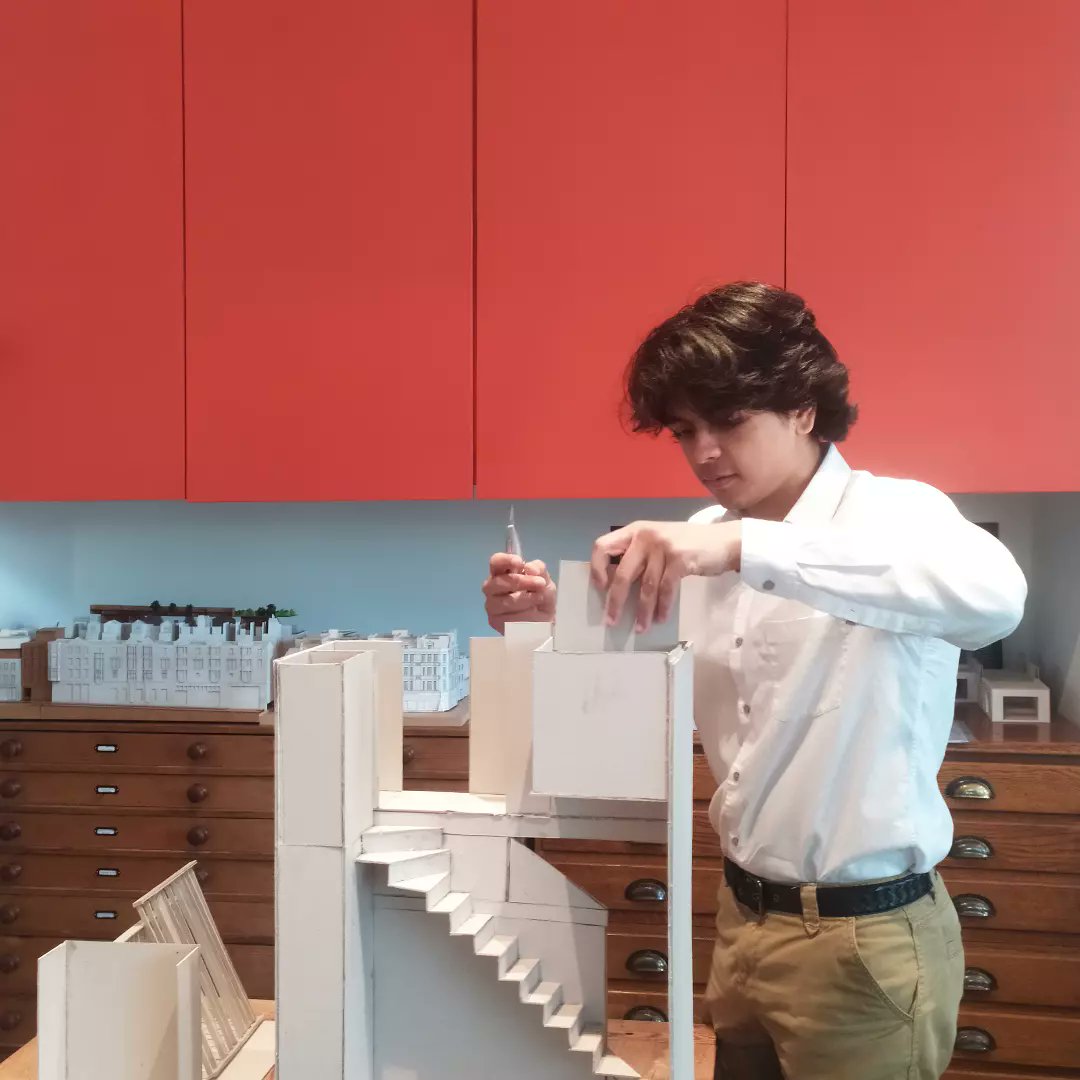 Over the 35 years BWA has received students from schools and universities both in the UK and abroad. We involve trainees in all aspects of office life, and in 2022 Harshit Jain joined us for his Part 1 placement in industry, pictured here model-making.