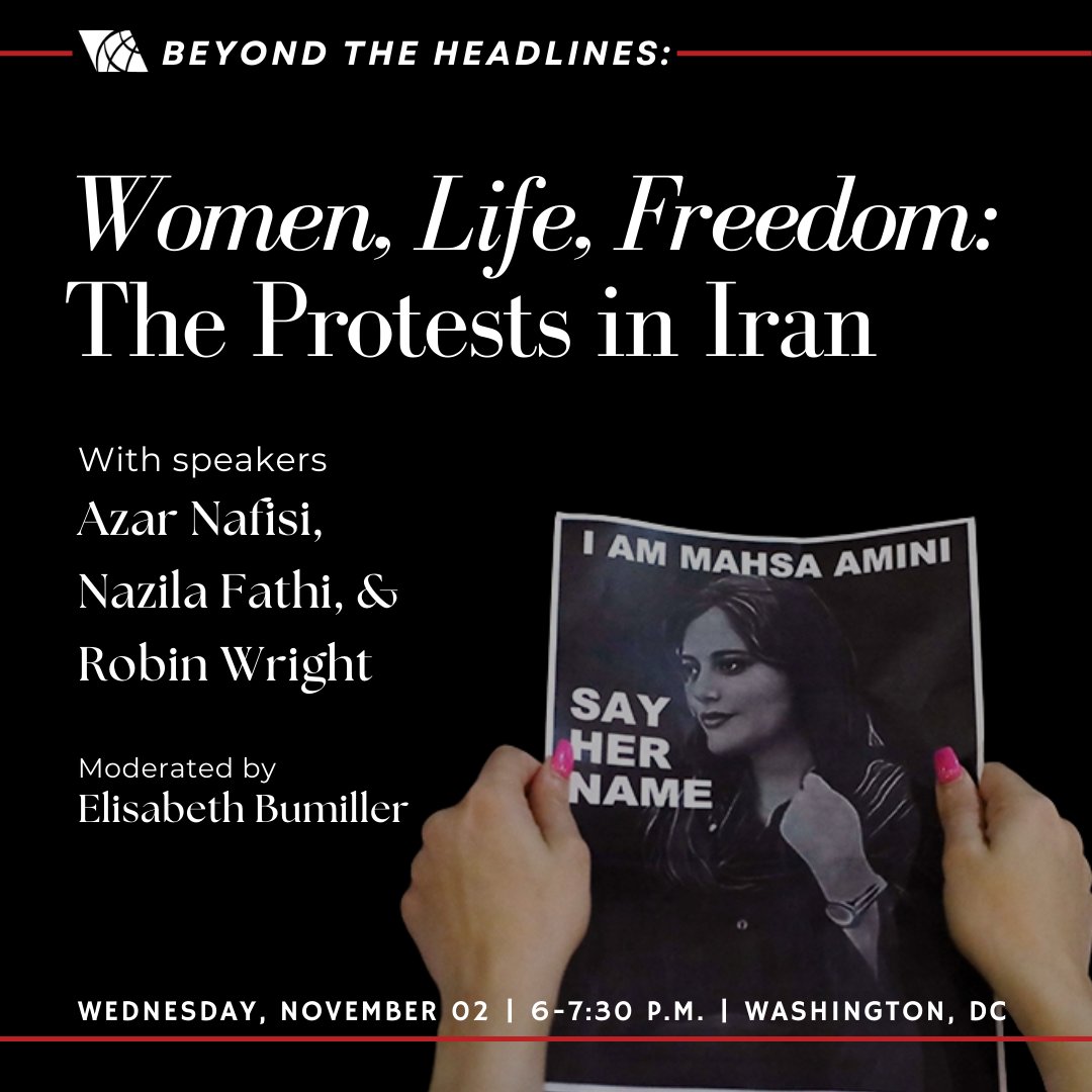 wfpg's tweet photo. Join the WFPG on November 2 for a moderated panel discussion on the protests following Mahsa Amini’s death in Iran.
This in-person event will be live-streamed and recorded. The link will be sent to our mailing list the day of.
To register, visit https://t.co/OYX7Fmi6iG
#WFPG https://t.co/32WcJTeCHX
