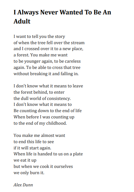KateClanchy1's tweet photo. I always never... is a good starter line. Alex was in Year 9. https://t.co/XjhMhNPauA
