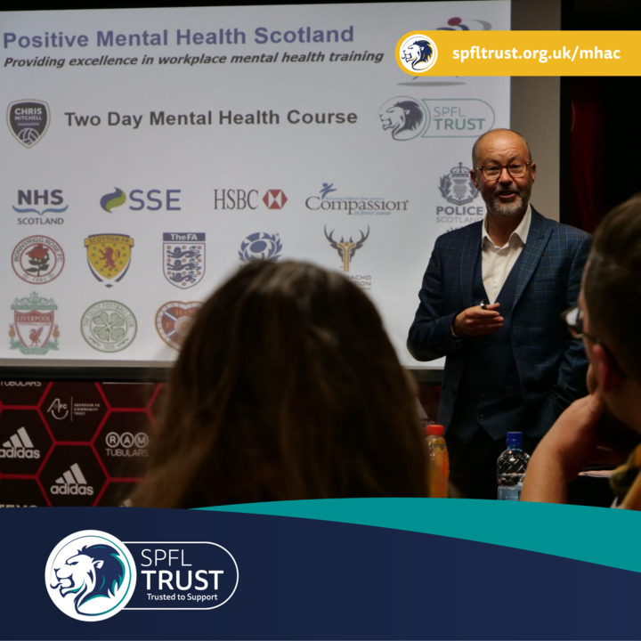 SPFLTrust's tweet photo. This week our Mental Health Awareness course took place at Pittodrie.

It was great to welcome staff from clubs across the North East of Scotland, who now feel confident to have conversations about mental health.

Our next course is at Tynecastle 🔜

🔗 https://t.co/CQciSXuLeH https://t.co/TaBc1ass56