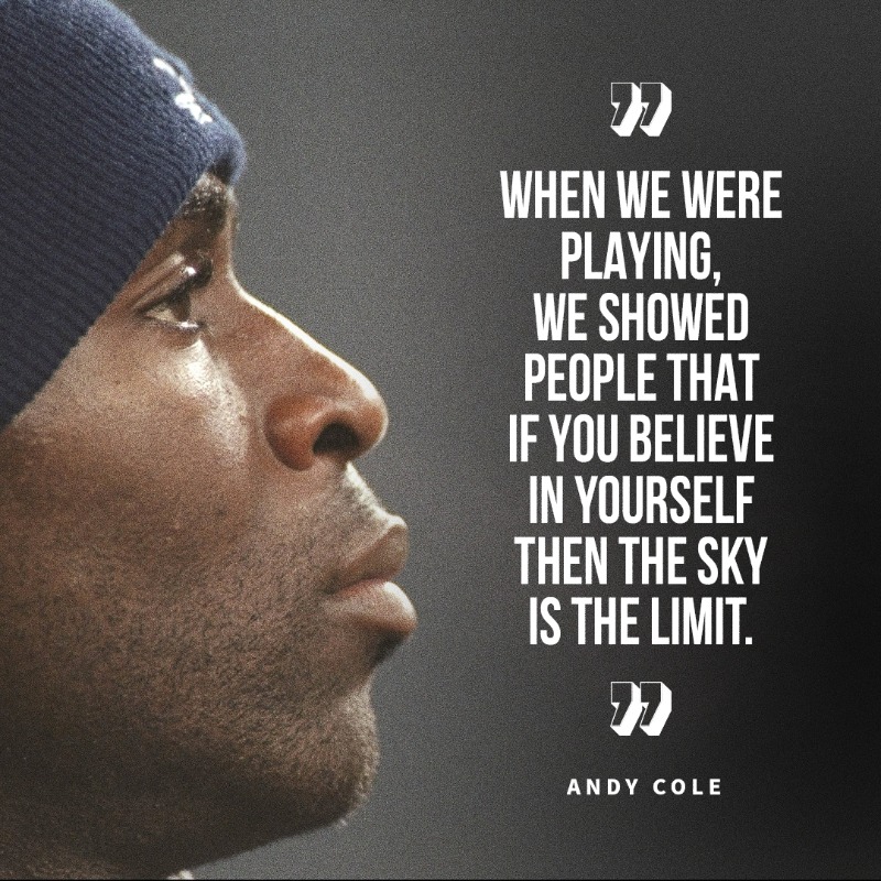 ManUtd's tweet photo. An all-time #PL great.
One of our best-ever strikers.
But above all else, a role model.

❤ @VanCole9

#MUFC || #BlackHistoryMonth