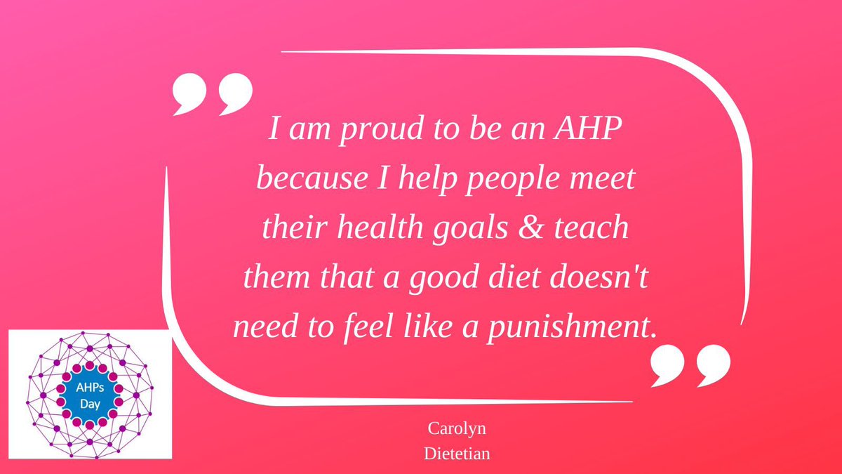 Lovely words by our dietitian Carolyn ❤️ Carolyn joined our team recently and she has been a great attribute - how did we manage without you!! #AHPsDay2022