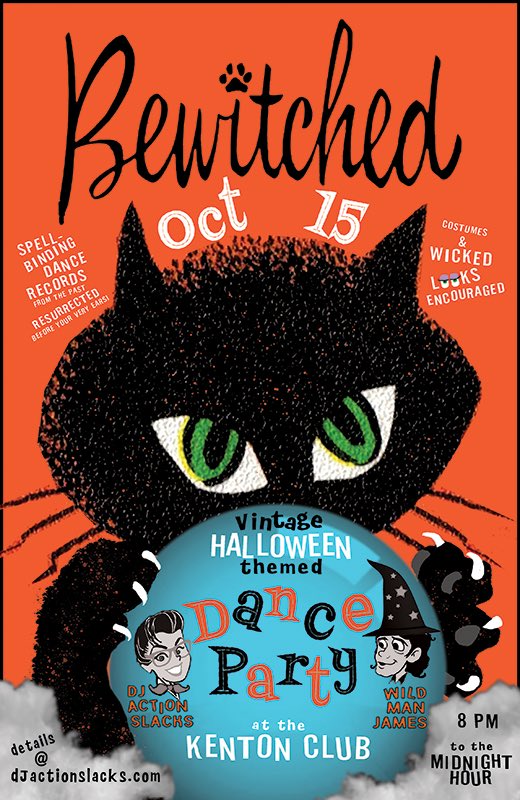 Put your dancing shoes on this weekend💃🏼🕺&amp; head over to The Kenton Club on Saturday, October 15th  for Bewitched: a Halloween-Themed Vintage Dance Party! Hosted by @DJActionSlacks of Travlin’ the Tracks - you’ll shiver &amp; shake til your feet ache! Costumes encouraged!🎃👻