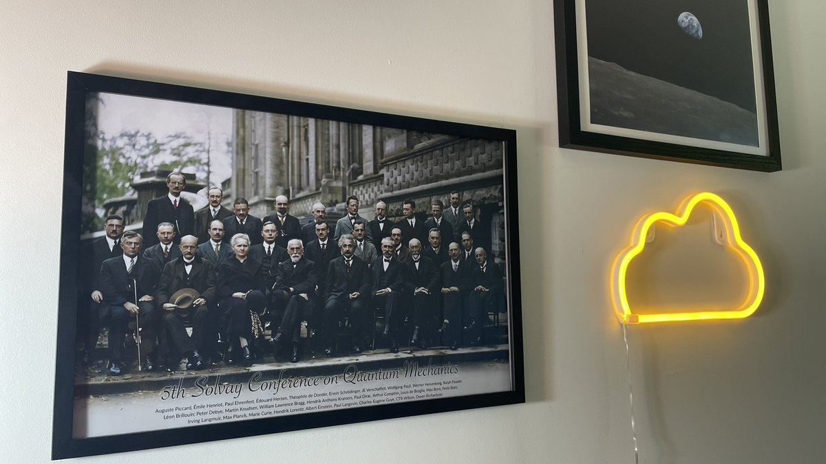 krisvenneti's tweet photo. Excited to get this hanged on the wall. Admire your work @marinamaral2 #solvayconference #colorsofhistory https://t.co/NKupESXBRu