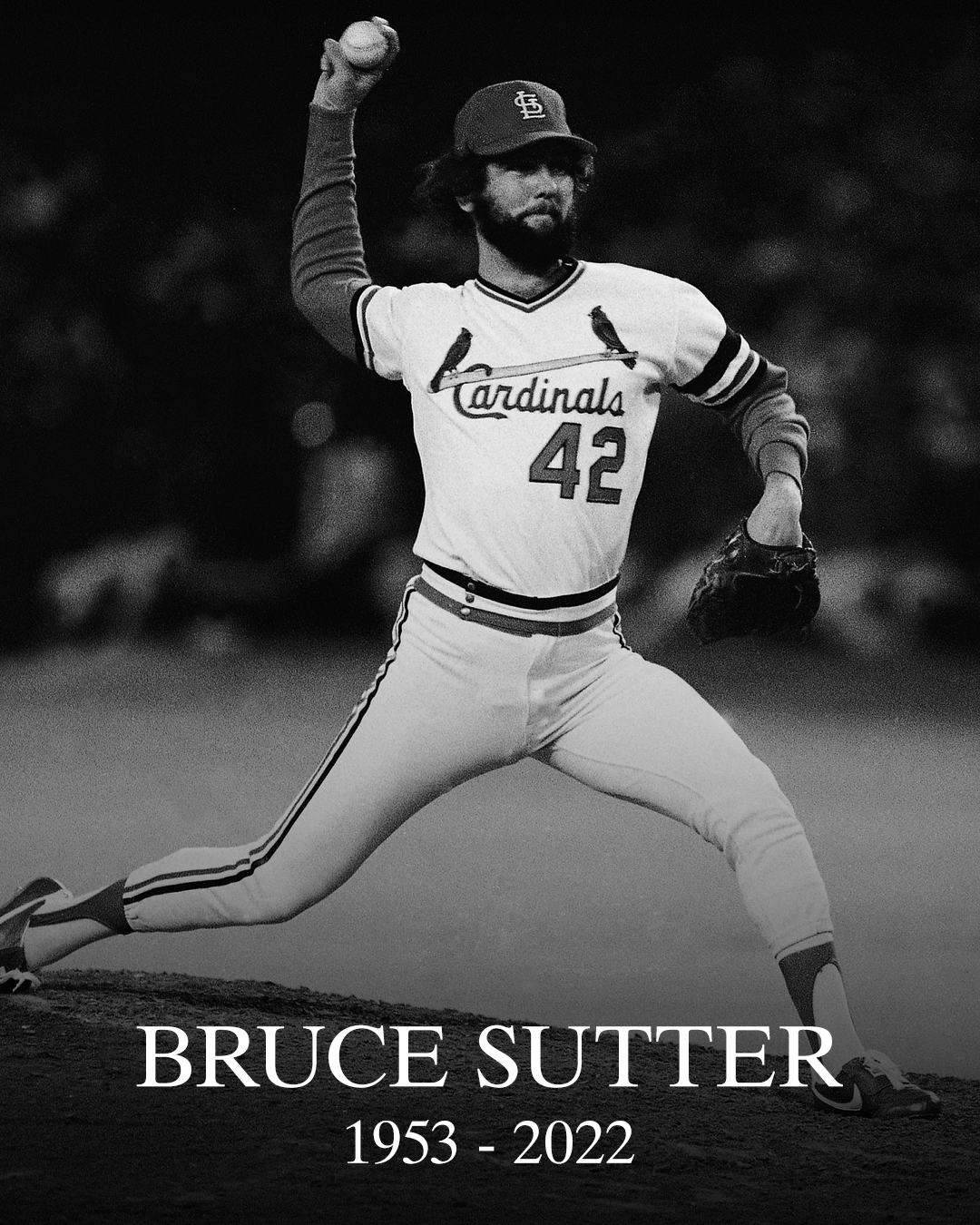 St. Louis Cardinals on X: We are saddened over the passing of Bruce  Sutter. Sutter was a dominant pitcher and a member of the '82 World Series  Championship team. He is a