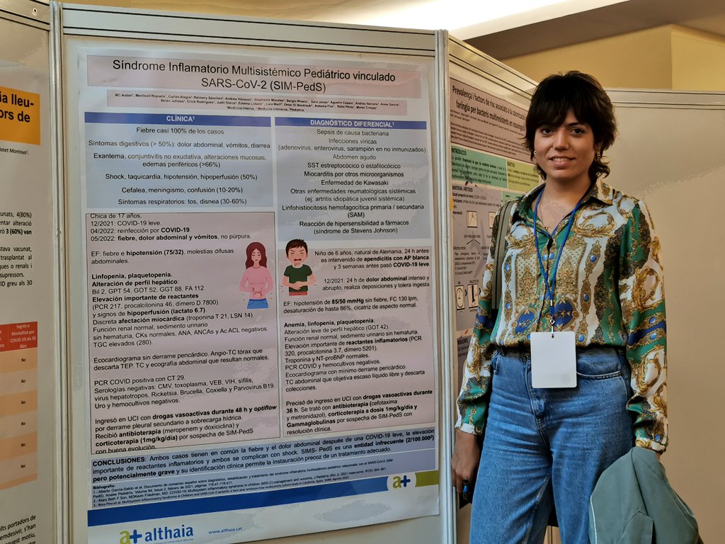 unainternista's tweet photo. Presentació de poster sobre "Síndrome Inflamatori Multisistèmic Pediàtric" #SIMPEDs relacionat amb la #COVIDー19 a les jornades de la @SCMIMC1 per part de la Dra Cristina Antón #r4deMI amb els serveis de #pediatria i #medicinaintensiva d'@althaiamanresa
#goresidents💪 https://t.co/fRZqWiLys3