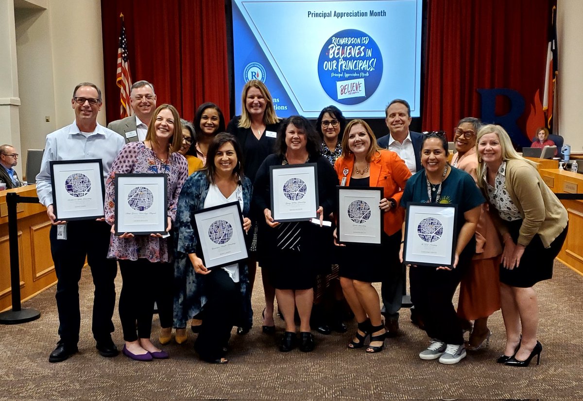 ASanchezTweets's tweet photo. RichardsonISD: Congratulations🎉: At the October meeting of the RISD Board of Trustees, RISD community members were recognized for their contributions and accomplishments. Honorees included our amazing campus principals! #BoTRecognitions #RISDBelieves https://t.co/BUwOKaO4by