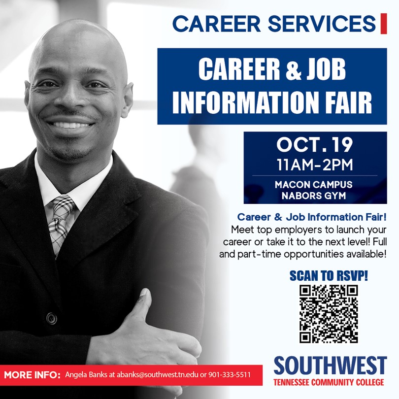 Don't miss your opportunity to network on campus with 44 employers all in one place! ALL Southwest students and alumni are invited.  Free.  Stop in anytime on Oct 19th between 11AM-2PM. Registration preferred, but not required. Business attire recommended. Bring several resumes.