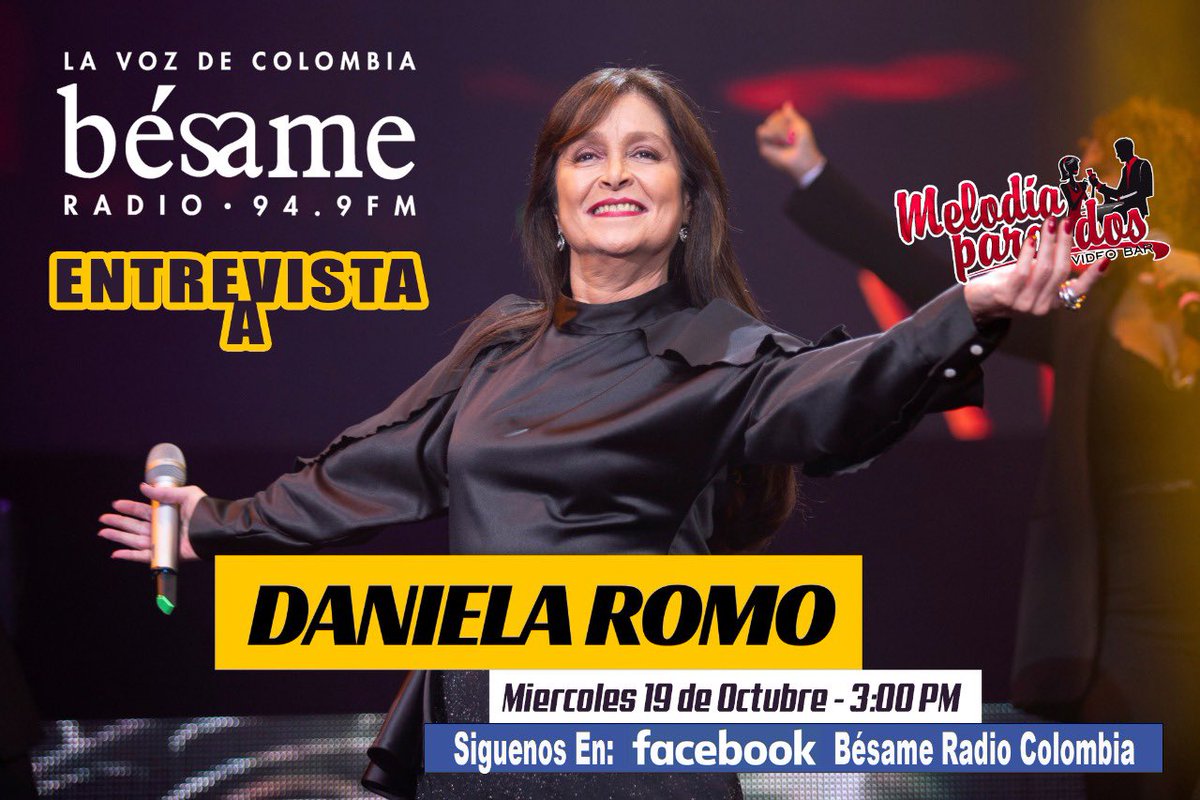 🥰✨ Amigos, no se pierdan mi entrevista con los amigos de La voz de Colombia Bésame este miércoles 19 de octubre a las 3 pm‼️ <a href="/BesameFM/">Bésame Radio Colombia</a> <a href="/CaracolRadio/">Caracol Radio</a> <a href="/latiquetera/">LaTiquetera</a> <a href="/Oscarproduccion/">Oscar Producciones Entertainment ®</a> <a href="/LaRedCaracol/">La Red Caracol</a> #DanielaRomo #Colombia #Entrevista #Medios