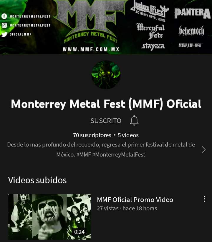 oficialmmf's tweet photo. #Headbangers, los invitamos a seguir nuestro nuevo canal en #Youtube donde podrán encontrar contenido exclusivo del festival y más sorpresas. 🔥📹🤘🏻

🔴 SUSCRÍBETE AQUÍ: https://t.co/5Suk1ao8U6 

@dvemx #mmf #monterreymetalfest #mmf2022 #monterreymetalfest2022 https://t.co/6SJ5VaaPi3