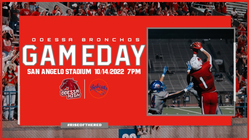 OHSBronchoFB's tweet photo. BRONCHO GAMEDAY❗️
🆚San Angelo Central
🏟️San Angelo Stadium
⏰7:00 PM
#RiseOfTheRed ⭕️ https://t.co/jXJcppsrs3