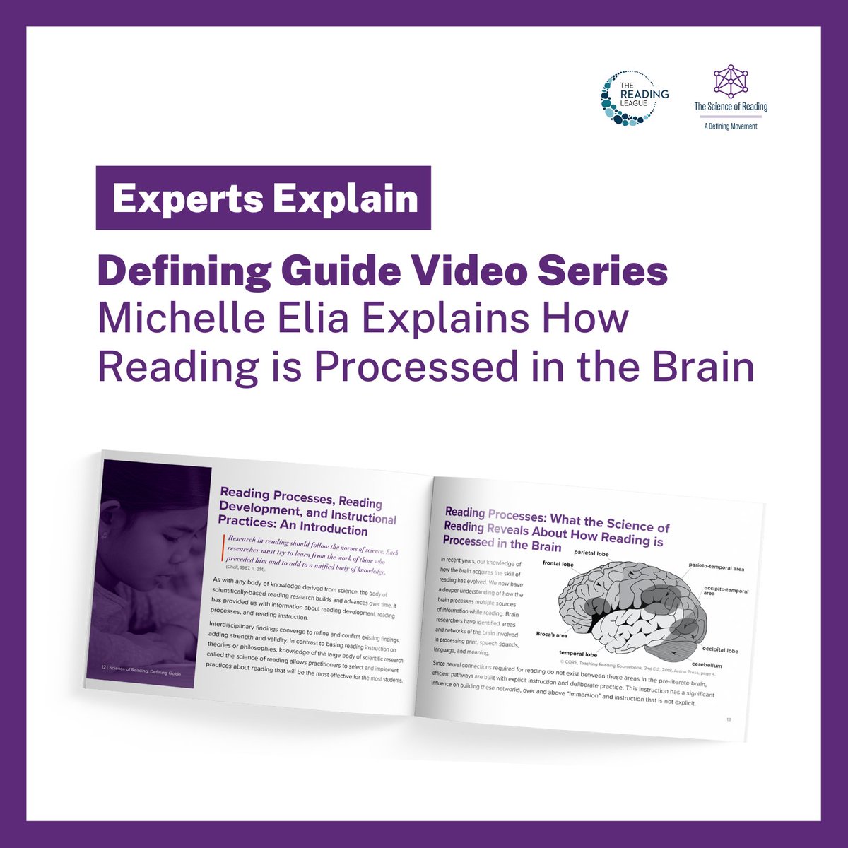 reading_league's tweet photo. 📚 Reading is not a natural process. In this Experts Explain video, @MichelleJElia brings the description of how the brain processes reading from the Defining Guide to life. 
https://t.co/MJCzDdwfyn
🧠 #scienceofreading https://t.co/XBU87RG2gW