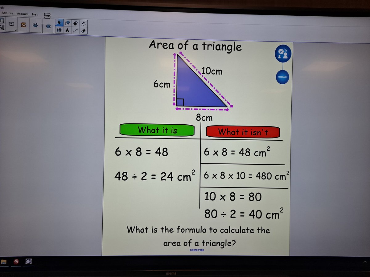RodleyMaths's tweet photo. Lovely first observation from my ECT. Looking at non-standard examples of identifying base and perpendicular height. The 'what it is' and 'what it isn't' used student misconceptions taken from diagnostic booklet. https://t.co/C4b3YjCXth