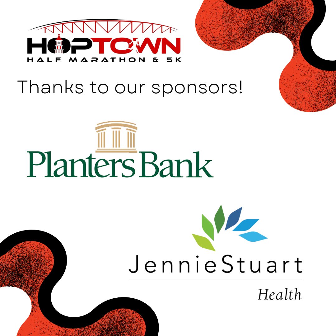 Today, we want to thank our first two AMAZING sponsors of our half marathon and 5k, <a href="/PlantersBank/">Planters Bank</a> and <a href="/JennieStuartMC/">JennieStuartMedCntr</a> !🎉
