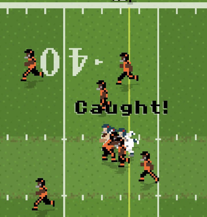CoachChunk's tweet photo. Just some of my favorite screenshots from the past @RFNorthAmerica  season in our Dayton Aviator’s color rush games. 
Love custom teams in @retro_bowl https://t.co/q5ycQb5yXr