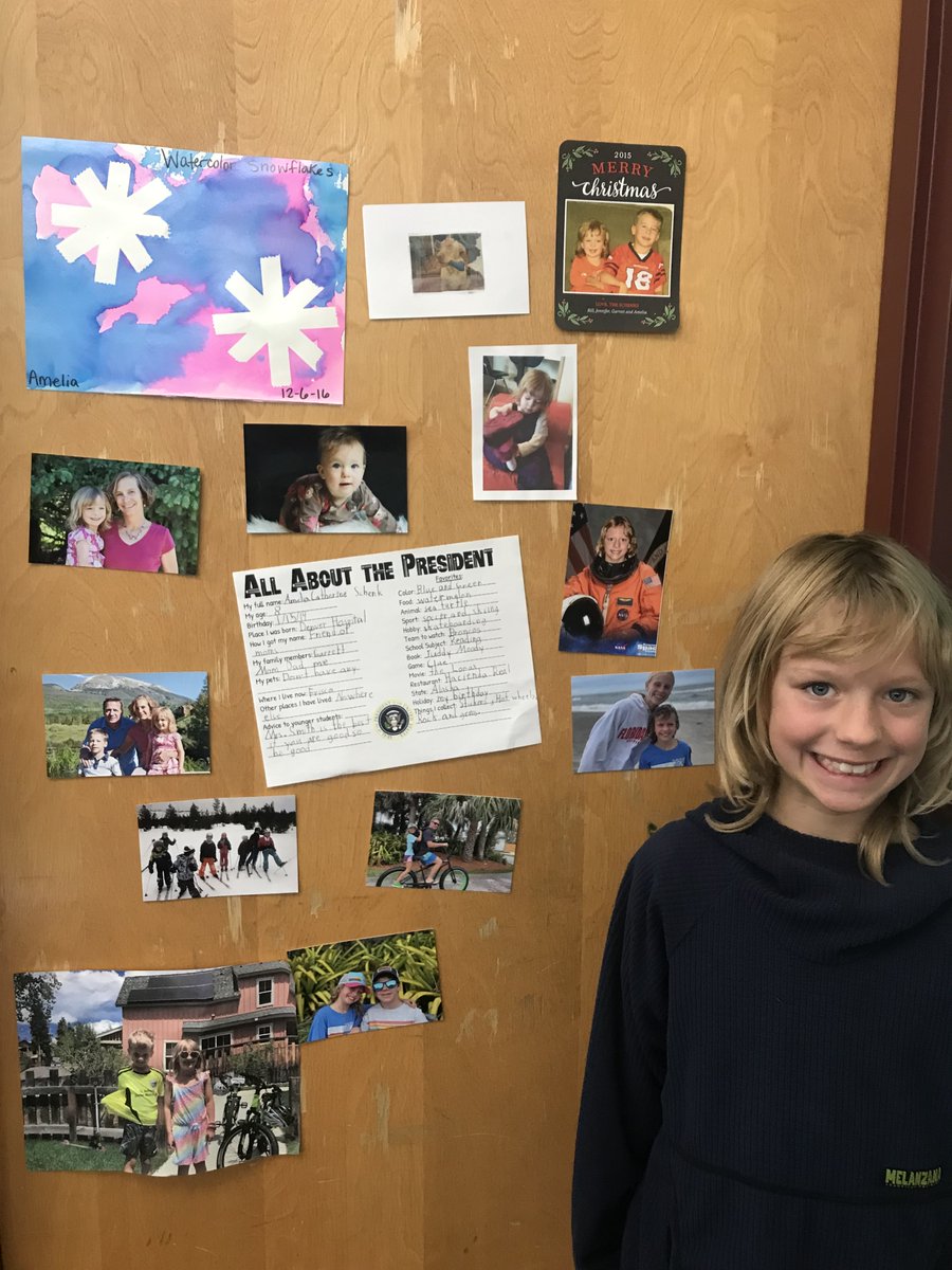 FRE_MsBernhardt's tweet photo. "The best part about being president was picking the morning meeting, discussion and game. I also liked bringing pictures in and putting them on the coat room door."-Amelia ⚽️🏈 https://t.co/ALU8TOnW5f