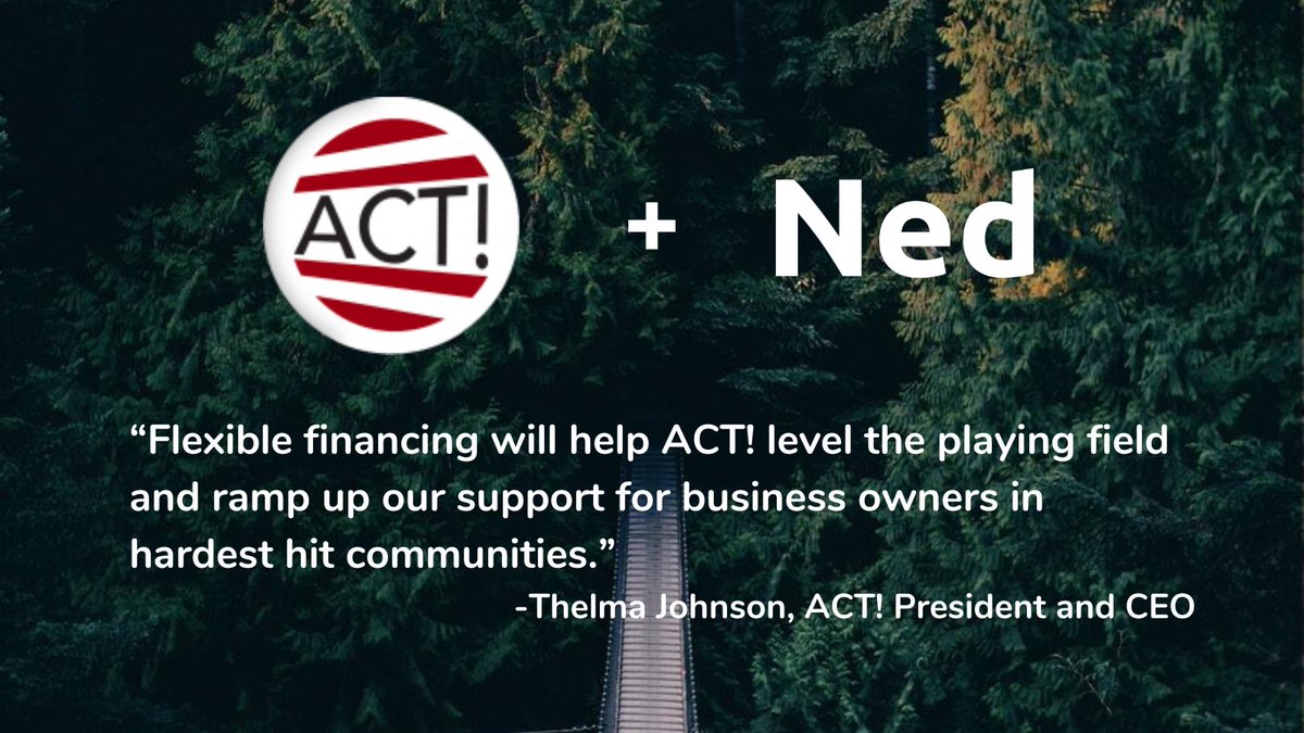 The best part of our work is getting to collaborate with innovative lenders like <a href="/AlbanyInc/">Albany Community Together, Inc</a> (ACT). Today ACT launched their new revenue-based financing program on <a href="/Nedhelps/">Ned</a>, dramatically expanding ability to finance #Georgia #businesses rebuilding after the #COVID19 pandemic.