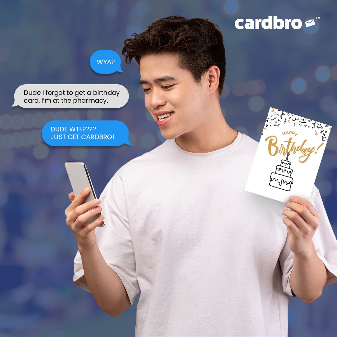 Wtf are you doing? Skip the trip to the store and have all of your major events ready to go in one box with CardBro™.  #WeGotYourBack #CardBro